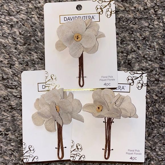 David Tutera Other - NWT David Tutera Rustic burlap Floral picks 12 total